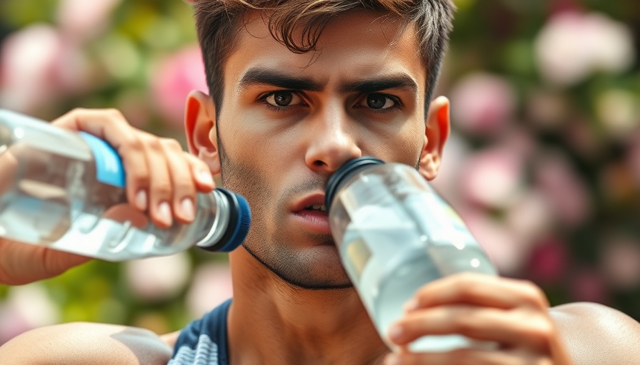 Athletic man drinking water, highlighting Africa water crisis investments.