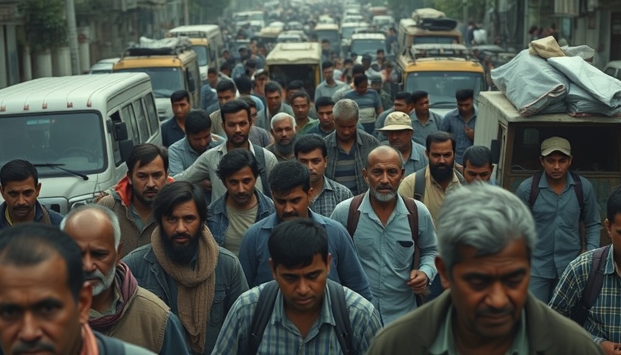 Palestinians flee northern Gaza with vehicles and belongings.