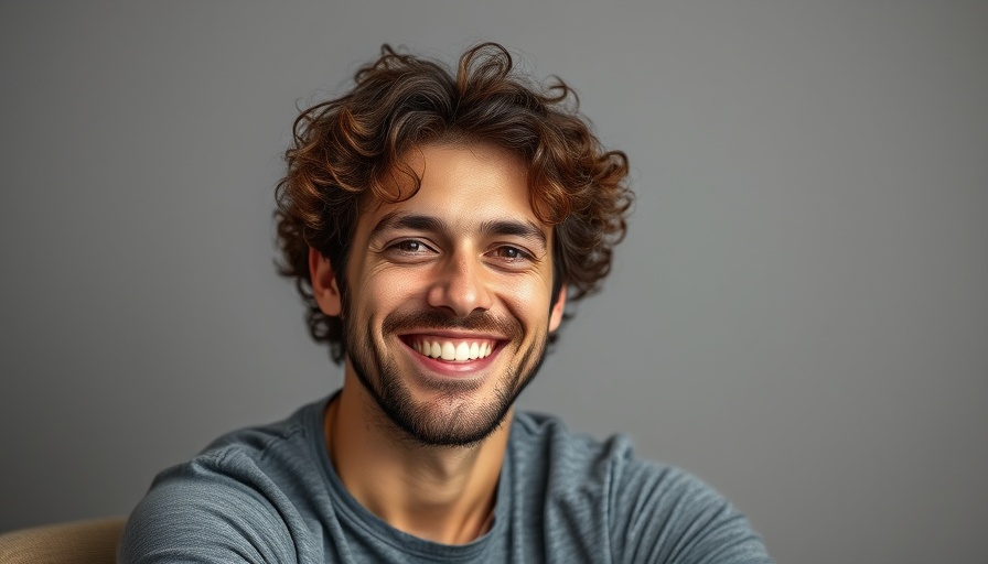 Smiling man in casual attire, relaxed pose.