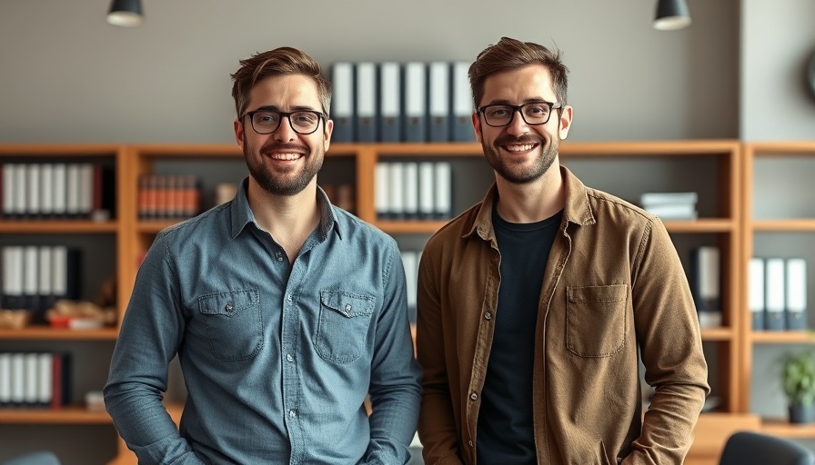 AI co-worker in fintech concept with two professionals in office.