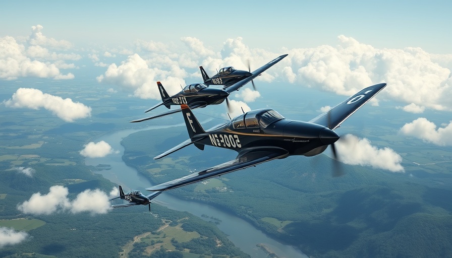 Super Tucano aircrafts in formation over Panama landscape.