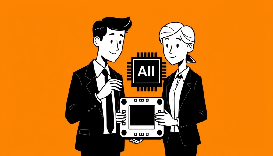 Illustration of AI chip in trade and commerce setting.