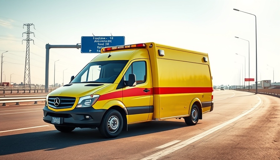 Emergency ambulance at Allenby Border Crossing attack scene.