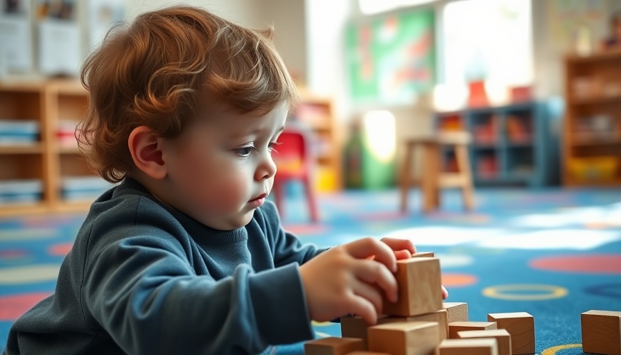 Child playing with blocks in educational setting, related to Trump's Head Start Rule.