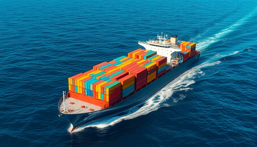 Large container ship with colorful containers on ocean, related to emissions in shipping.