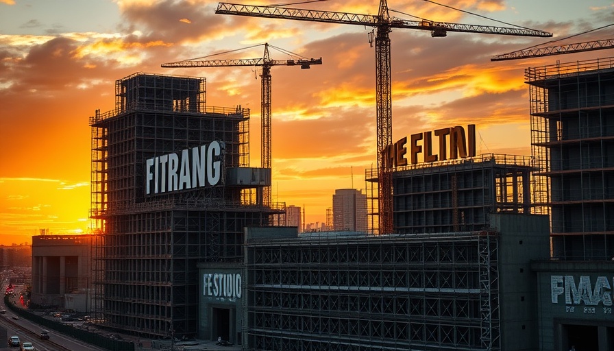 AI-powered creativity and cinematic transformations of iconic studio logos as construction projects.