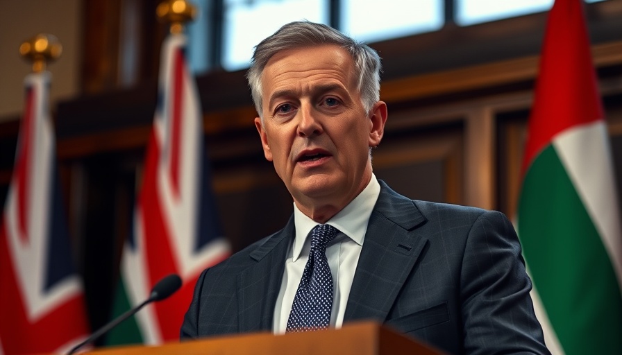 Recognition of Palestinian statehood announcement with flags.