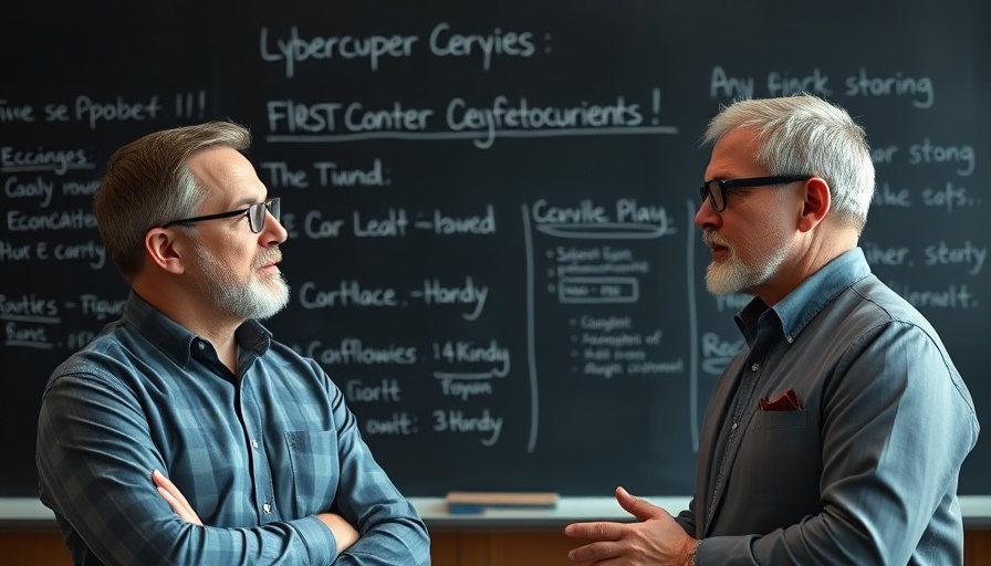 Ethical hacking discussion with chalkboard, cybersecurity insights