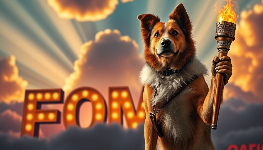 AI-powered creativity and cinematic transformations: majestic dog with torch