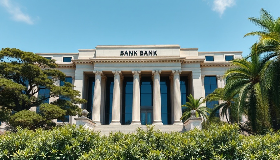 Kenyan Fintech Shutdown sign on large modern bank building.