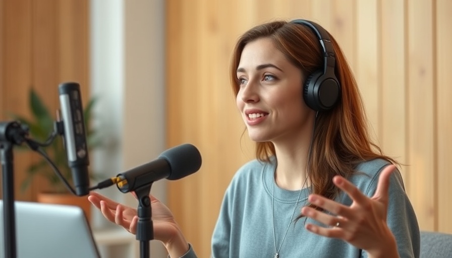 Female podcaster engaged in discussion indoors, AI policy and governance for Africa.
