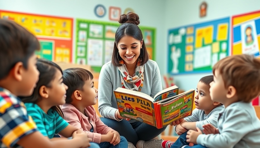 Child Care Staffing Solutions: Teacher engaging children in colorful classroom.