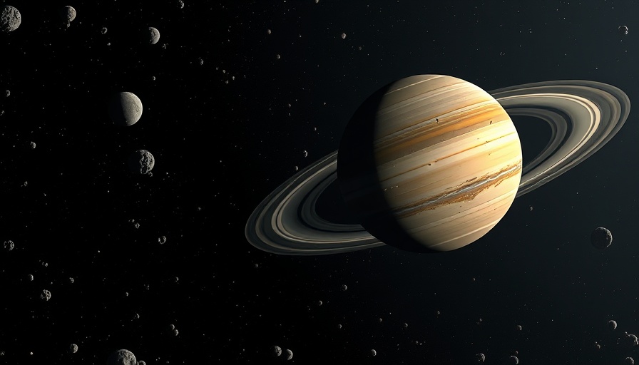 Saturn with rings and moons in space, illustrating its ability to float.