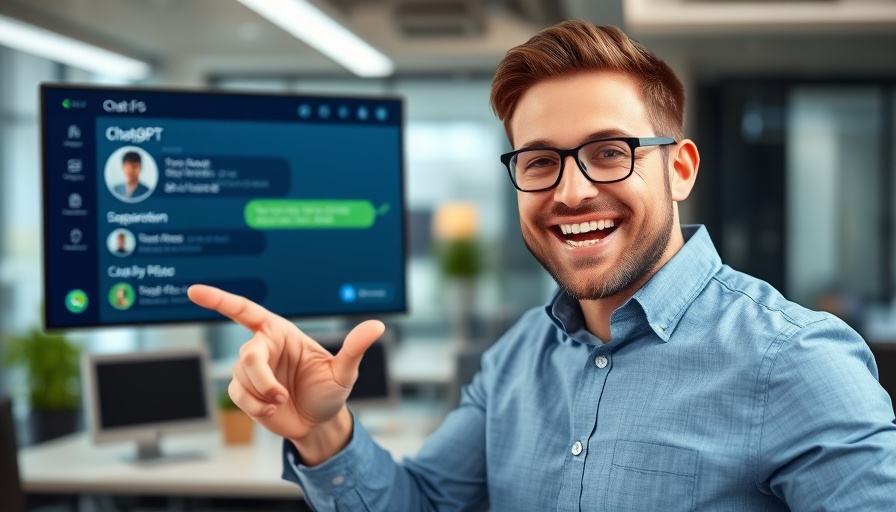 Man showing how to prompt ChatGPT-5 correctly in office setting.