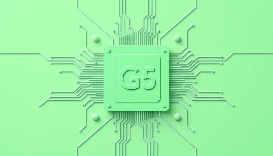 Google Tensor G5 chip design on pastel green background.