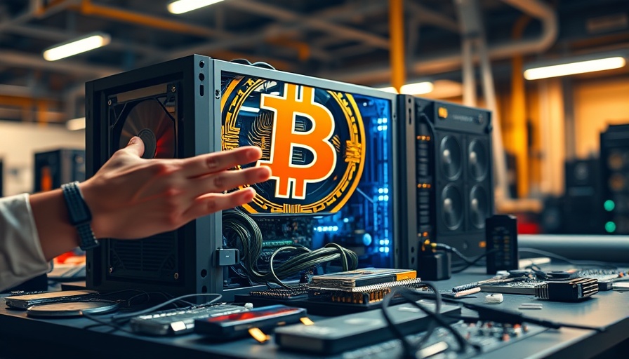 Bitcoin mining setup with logo in rural Africa setup