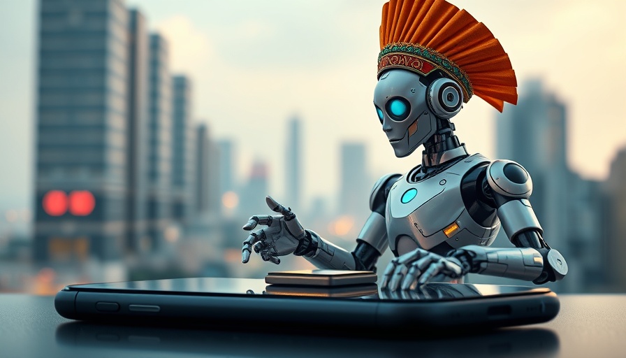 Nigerian AI model N-ATLAS robot with AI chip and smartphone.