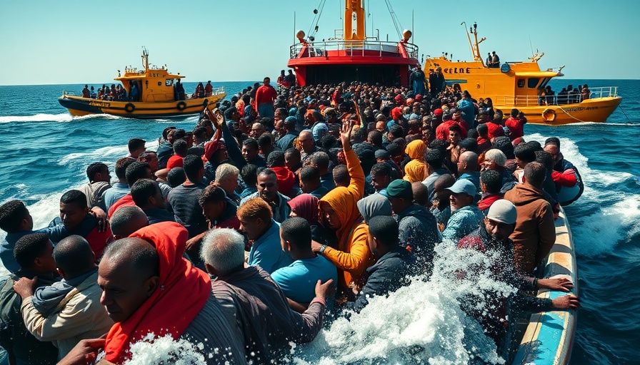 Greece asylum policies migration from Libya, migrants on crowded boat.