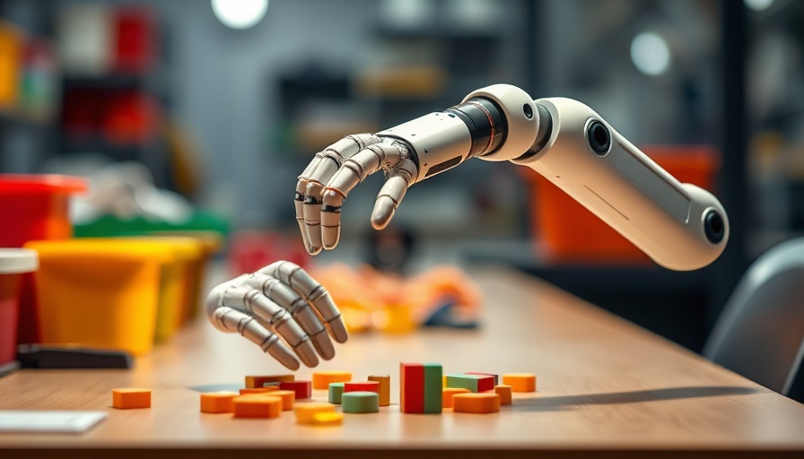 Robotic arms demonstrating agentic capabilities in a workspace.