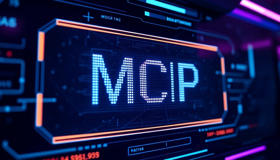 Futuristic display with MCP text representing AI Africa film makers and developers, digital tech theme
