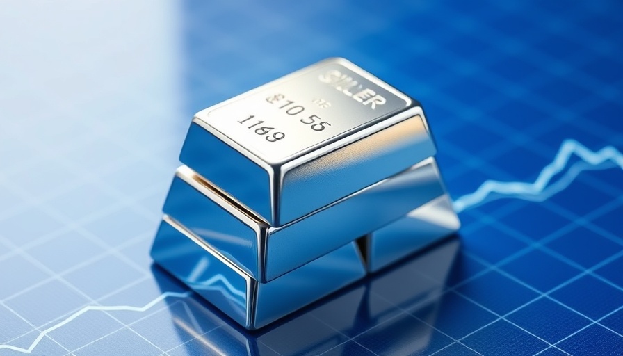 Silver bullion bars on graph indicating price surge 2025.