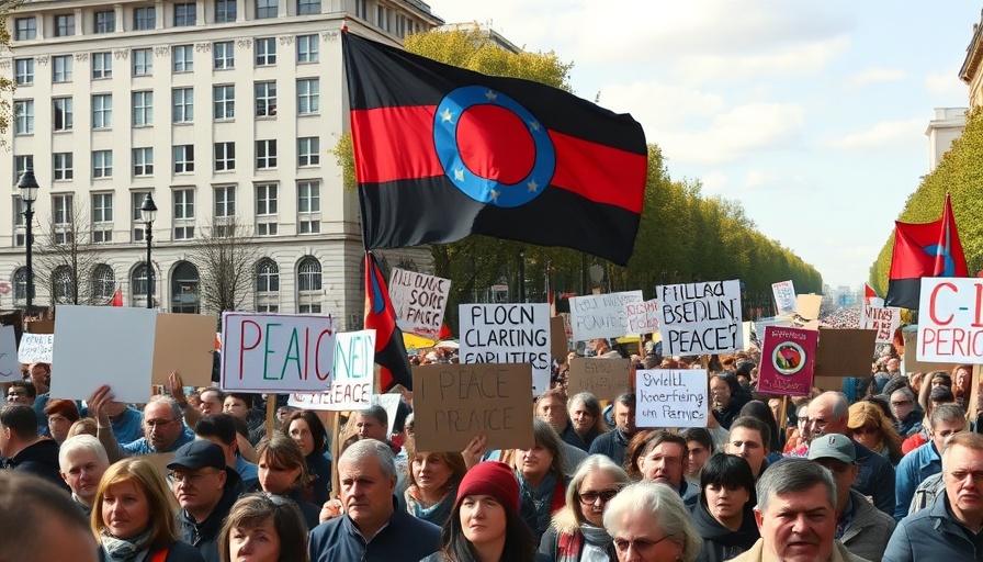 Berlin rally in solidarity with Gaza, vibrant crowd holding signs.
