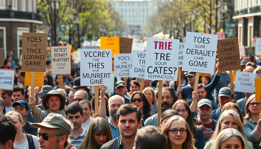 Rohingya Refugee Crisis protest scene with demonstration signs.