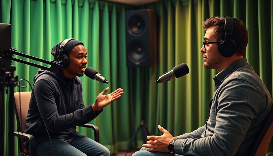 Confident presenter in podcast studio discussing butt-dwelling fish.