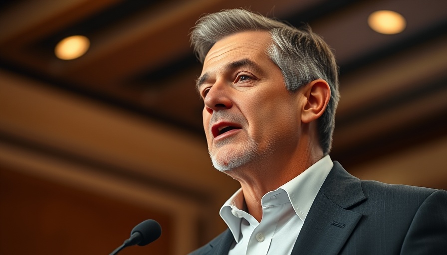 Distinguished man giving a speech with a malleable personality expression.