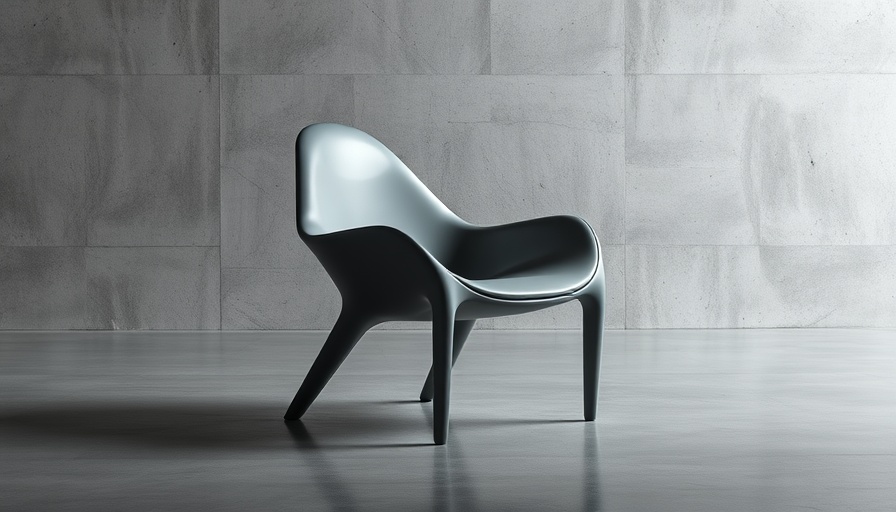 AI-designed chair by Ross Lovegrove at Google DeepMind in a modern setting.
