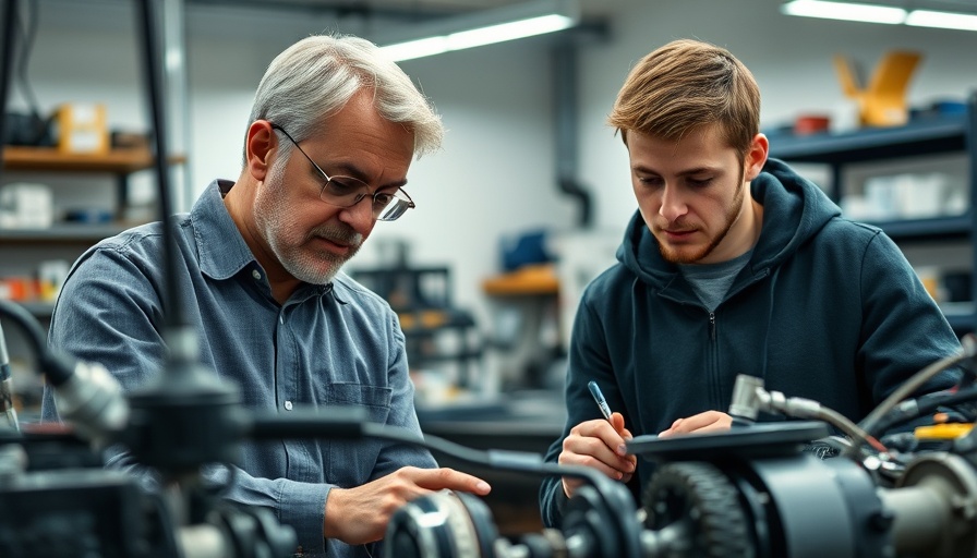 Mentor guiding student in engineering lab, illustrating career readiness.