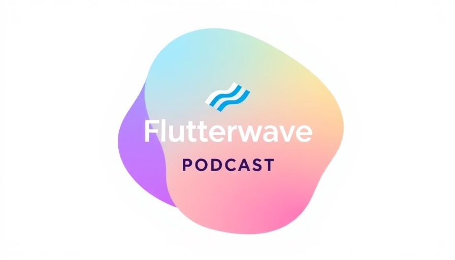 Flutterwave's podcast logo with vibrant abstract design.