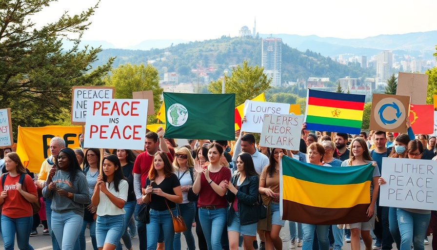Israelis and Palestinians marching together for peace.
