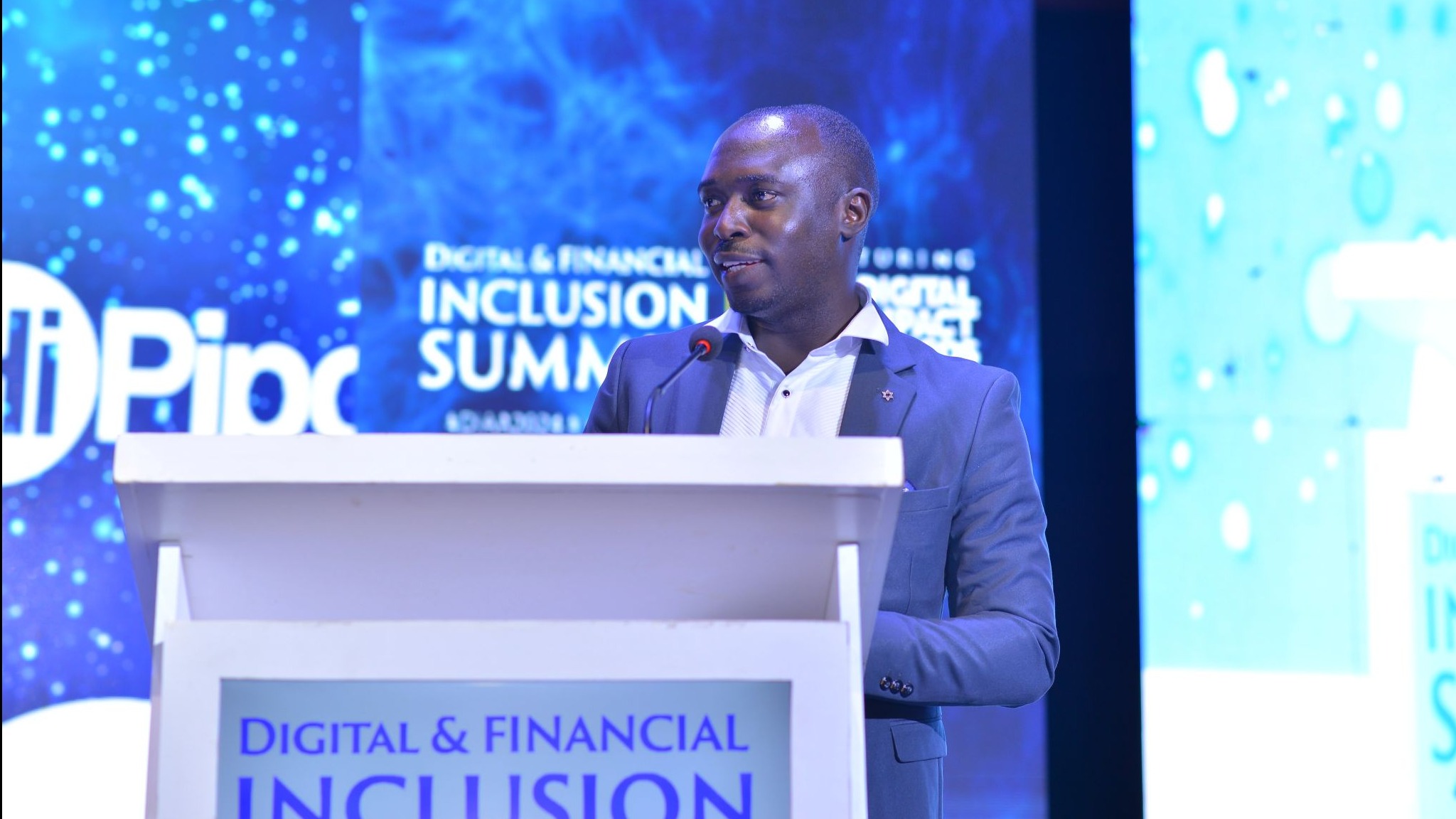 Innocent Kawooya speaks at HiPipo premier digital and financial inclusion event