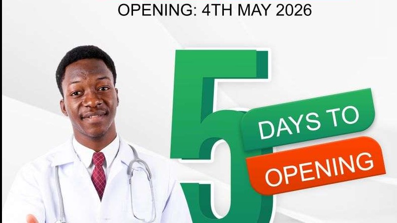 Case Clinic Bweyogerere opens doors with professional smiling doctor.