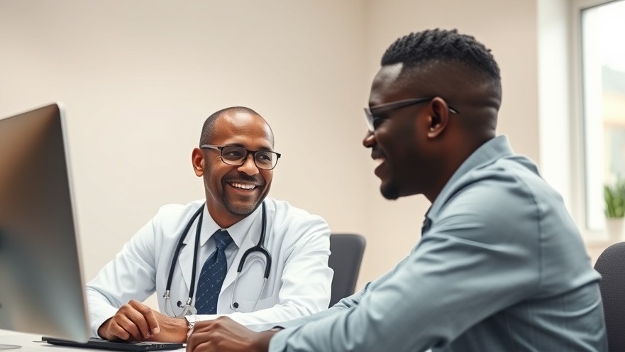 Friendly healthcare consultation in modern clinic, showcasing healthcare services Kampala.