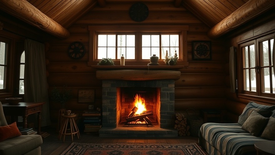 Cozy fireside hearth in a rustic cabin, ideal for reflective travel journaling.
