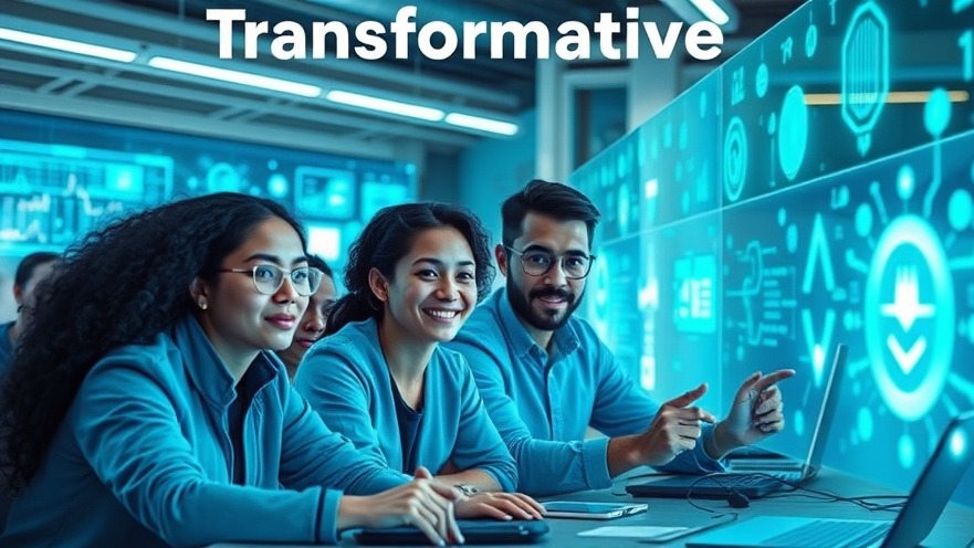 Diverse innovators collaborating on AI technology for military cyber defense strategies.