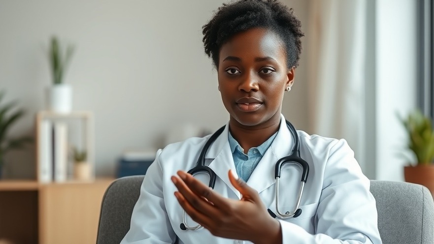 African female doctor discussing intimate health issues and skin care health in a serene office setting.