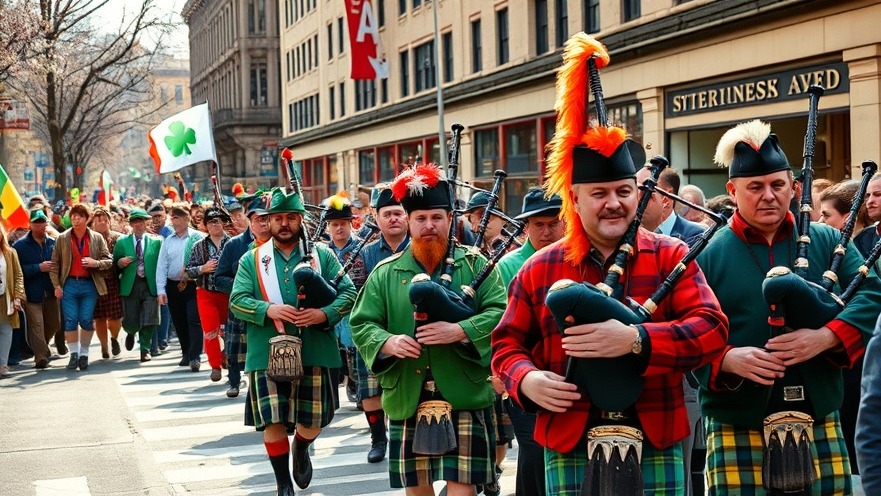 Staten Island dining at St. Patrick's Day events features a vibrant parade with musicians in Irish attire.