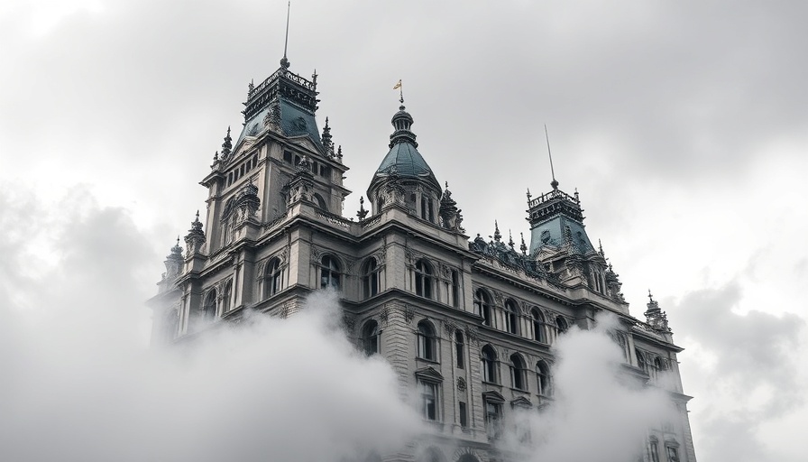 Historic building featured in Movies and TV Shows, under a cloudy sky.