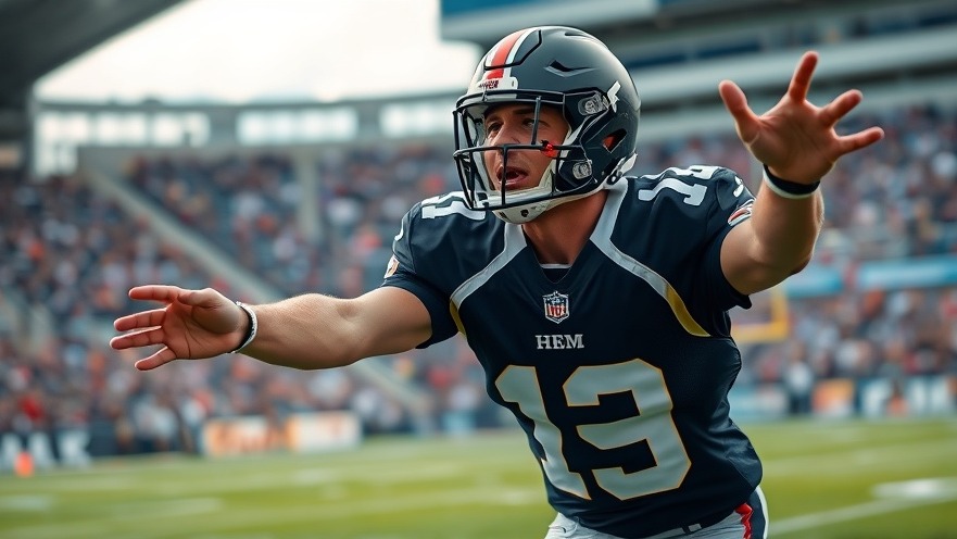 Dynamic football player in action, showcasing NFL predictions with vibrant colors.