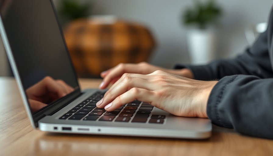 Close-up of hands typing on a laptop, symbolizing technology careers for autistic individuals.