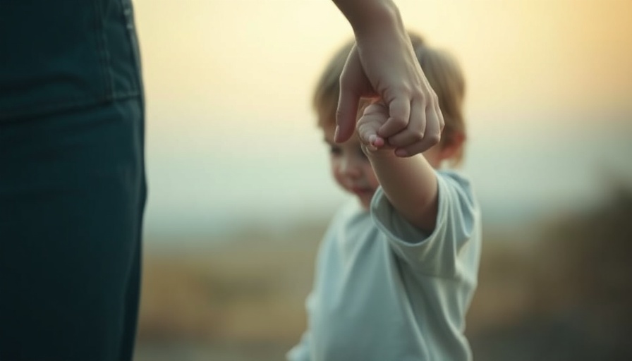 Autism evaluation signs: child holding hand with text overlay