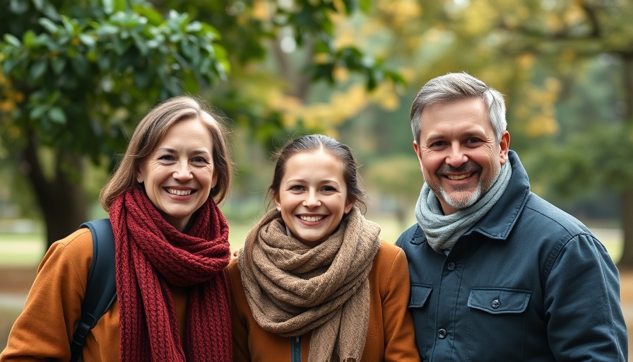 Outdoor family portrait highlighting parenting and disabilities.