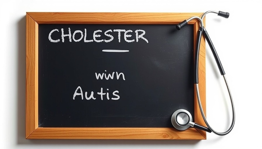 Cholesterol abnormalities in autism, stethoscope on chalkboard.