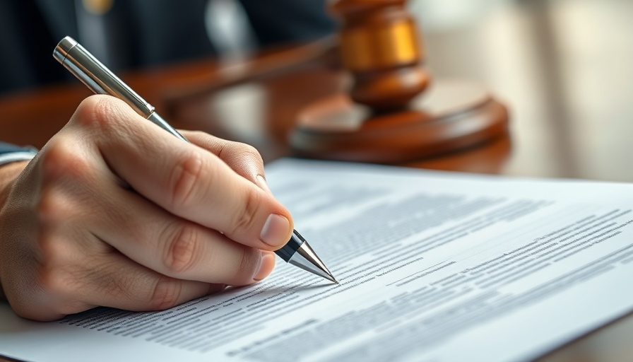 Document signing with pen, gavel in background, Autism Society logo.