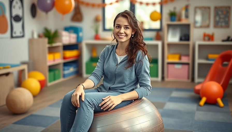 Woman in therapy room engaging in ABA therapy activities