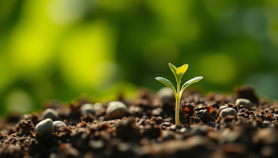 Young plant sprout in soil representing growth and potential.