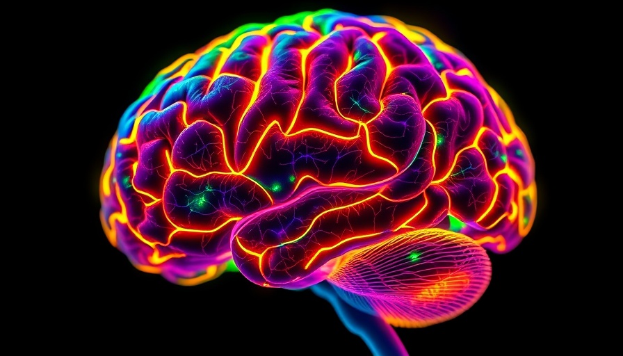 Neon-highlighted brain scan illustrating fear responses.